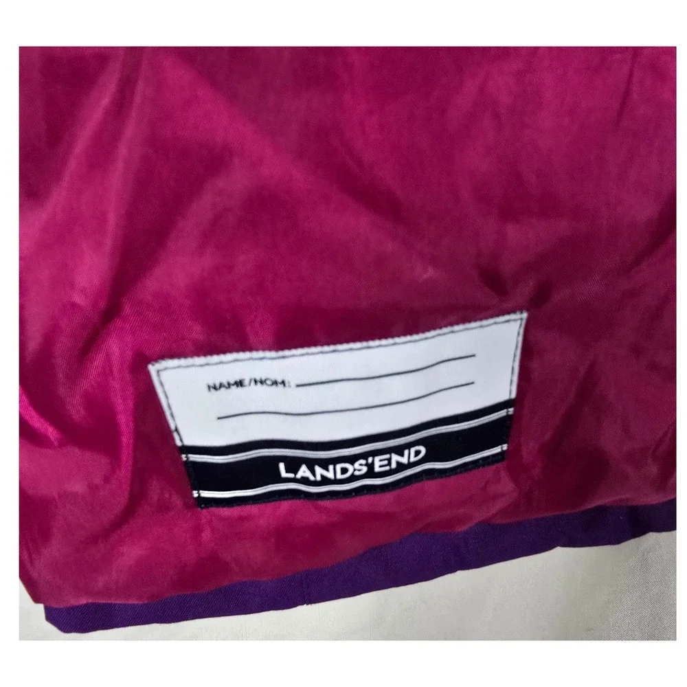 Lands End Kids Girls Purple‎ Light Purple Star Ski Jacket Hooded Zip Up XL